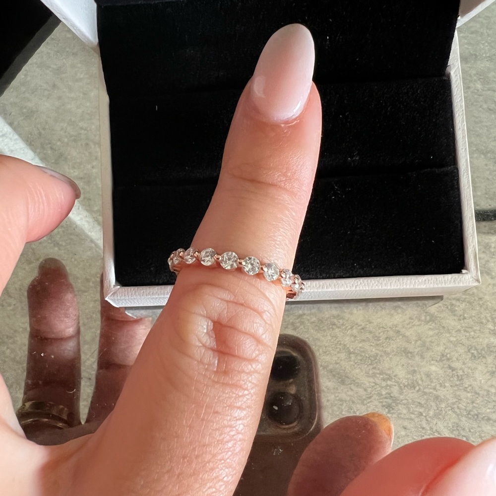 New Eternity Round Stackable Simulated Diamond Ri… - image 4